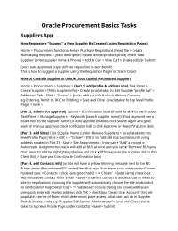 Oracle Procurement Cloud: Supplier Management, Requisitions, and Purchase Orders
