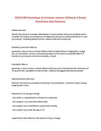 Sociology of Criminal Justice Midterm 2 Exam: Questions and Answers
