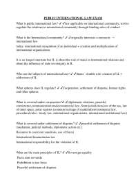 Public International Law Exam: Key Concepts and Principles