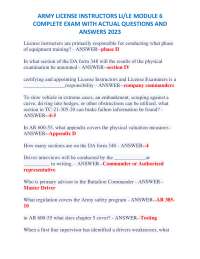 ARMY LICENSE INSTRUCTORS LI/LE MODULE 6  COMPLETE EXAM WITH ACTUAL QUESTIONS AND  ANSWERS