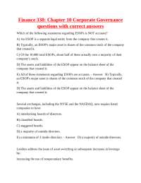Finance 338: Chapter 10 Corporate Governance questions with correct answers