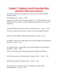 Employee Stock Ownership Plans (ESOPs): Exercises and Answers