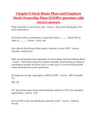 Stock Bonus Plans and Employee Stock Ownership Plans (ESOPs): Questions and Answers