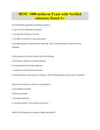 BSNC 1000 midterm Exam with Verified solutions| Rated A+