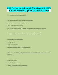 CADC Exam Practice Test: Questions with 100% Correct Answers
