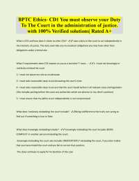 BPTC Ethics - CD1: Duty to the Court in the Administration of Justice