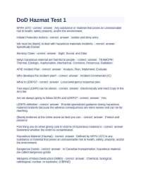 Hazardous Materials: Definitions, Classes, and Emergency Response