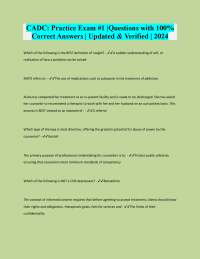 CADC Practice Exam #1: Questions and Answers for Addiction Counseling
