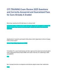 CITI TRAINING Exam Review 2025 Questions  and Correctly Answered and Guaranteed Pass