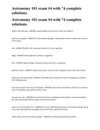 Astronomy 101 Exam #4 Solutions: Galaxies, the Universe, and the Big Bang
