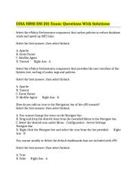 DISA HBSS ESS 201 Exam: Questions With Solutions