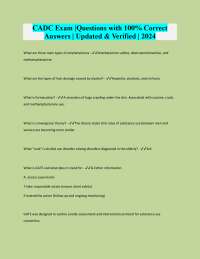 CADC Exam Questions and Answers: Substance Use and Addiction