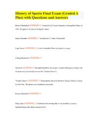 History of Sports Final Exam (Graded A Plus) with Questions and Answers