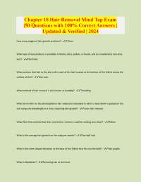 Hair Removal Mind Tap Exam: 50 Questions with 100% Correct Answers