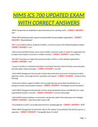 NIMS ICS 700 UPDATED EXAM WITH CORRECT ANSWERS
