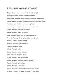EXPH 1490 Exam 2 Study Guide: Anatomy and Physiology Terminology and Muscle Contraction