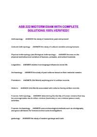 ASB 222 MIDTERM EXAM WITH COMPLETE SOLUTIONS 100% VERIFIED!!