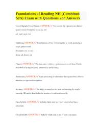 Foundations of Reading NH (Combined Sets) Exam with Questions and Answers