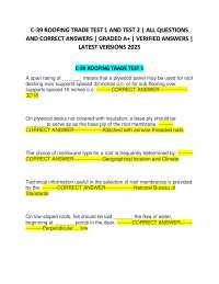 C-39 Roofing Trade Test 1 and Test 2: Questions and Answers