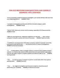 ISM 4320 Midterm Exam Questions and Answers: Computer Forensics Fundamentals