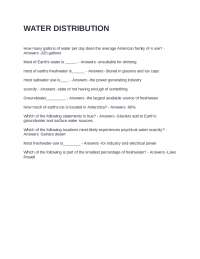 Water Distribution: Multiple Choice Questions and Answers