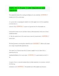 ISDS 361A Exam 2 with Questions and Answers