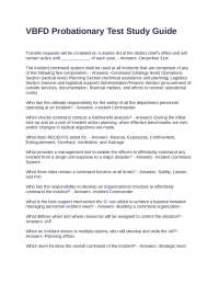 VBFD Probationary Test Guide: ICS, Safety, and Emergency Response