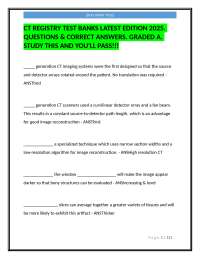 CT Registry Test Bank: Questions and Answers for CT Technologists