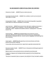 Health and Wellbeing: Key Concepts and Principles for Community Nursing