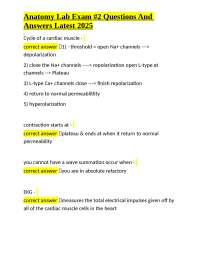 Cardiac & Respiratory Physiology Exam Guide: Anatomy Lab #2