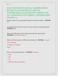 Minnesota Dental Jurisprudence Review Exam: Questions and Answers