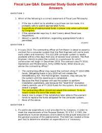 Fiscal Law Q&A: Essential Study Guide with Verified Answers