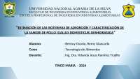 Isotermas de Adsorción y Caracterización de Sangre de Pollo Deshidratada