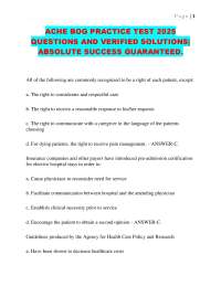 ACHE BOG Practice Test 2025: Questions and Verified Solutions