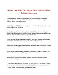 Tort Law Exam Preparation: Key Concepts and Answers