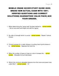 Mobile Crane NCCER Study Guide 2025: Practice Questions and Answers