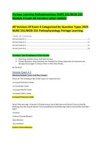 Portage Learning Pathophysiology NURS 231/BIOD 331 Module 4 Exam All Versions Latest 2025