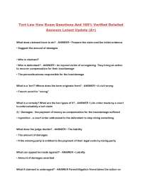 Tort Law Exam Questions and Answers: A Comprehensive Guide