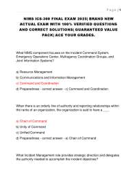NIMS ICS-300 FINAL EXAM 2025| BRAND NEW  ACTUAL EXAM.