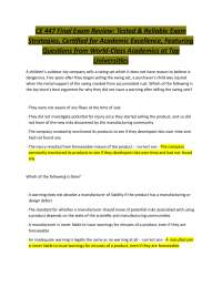 Product Liability and Contract Law: Multiple Choice Questions and Answers