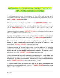 Real Estate Exam Practice Questions and Answers