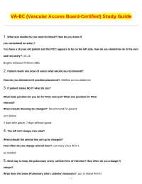 VA-BC (Vascular Access Board-Certified) Study Guide
