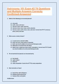 Astronomy 101 Exam #2: Multiple Choice Questions and Answers