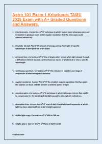 Astro 101 Exam 1: Verified Exam Questions and Answers