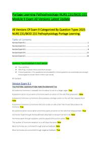 Pathophysiology Exam Questions and Answers: Module 9 - Endocrine System