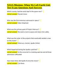 NASA Missions: When We Left Earth Unit Test Exam Questions And Answers