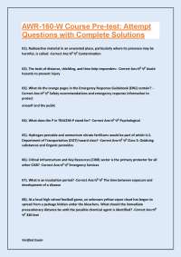 Radioactive & Hazardous Materials: Pre-test Questions & Answers
