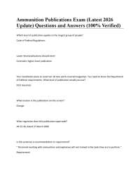 Ammunition Publications Exam: Questions and Answers