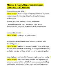 NASA Opportunities Exam: Questions and Answers