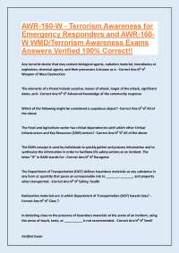 Terrorism Awareness for Emergency Responders: Exam Questions and Answers